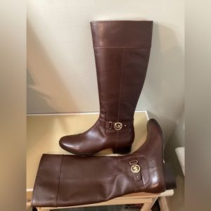 Michael Kors Harland Leather Riding Boots Size 11 M